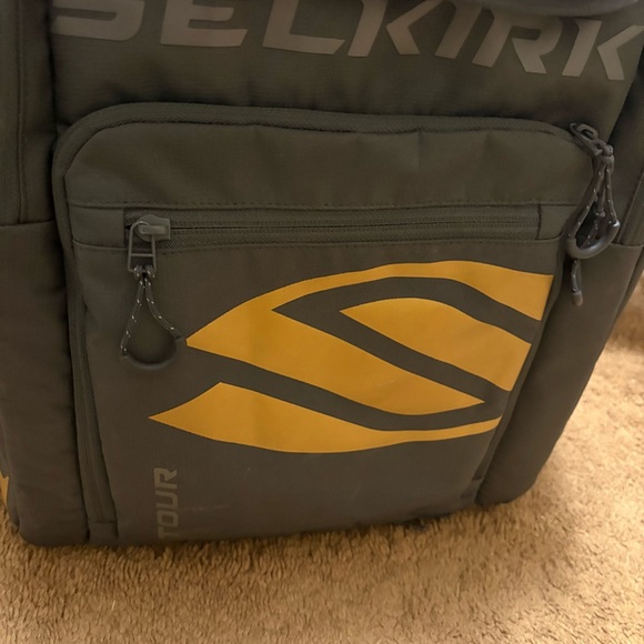 Stylish Gray pickleball Backpack with Gold Accents - Picture 2 of 14